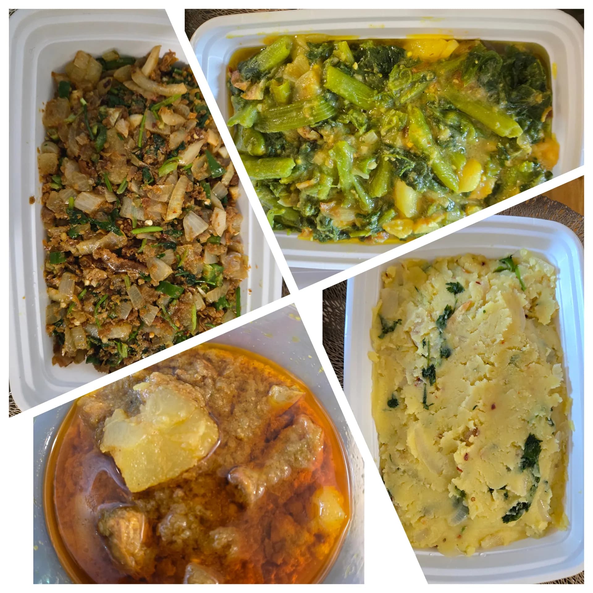 Shutki, Mix Potato Bhorta, Chingri Lau Shak and Hard Chicken Combo Meal for 6 people